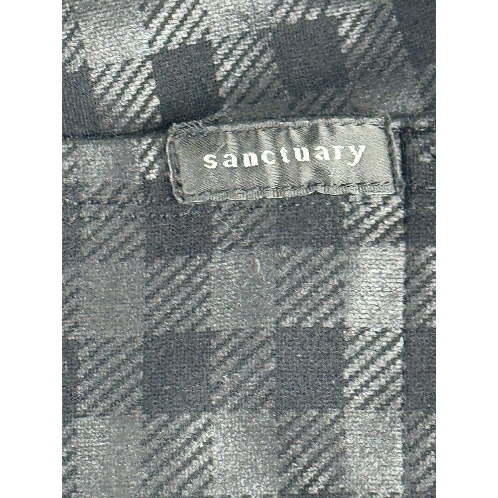 Sanctuary Womens XL Black Plaid Coated Pull On Leggings CP0720K7A Buffalo Check - Picture 4 of 11